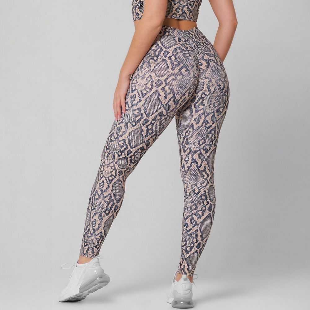 🔴 3/$30 Lici Python S Snake Reptile V-Cut Scrunch Legging S